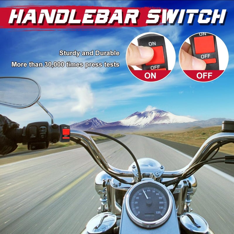 OFFROADTOWN Motorcycle LED Lights Wiring Harness Kit with Handlebar Switch 10A Fuse 1 Lead Light Bar Harness for ATV Dirt Bike Ebike Scooters Auxiliary Driving Fog Lights - Image 4